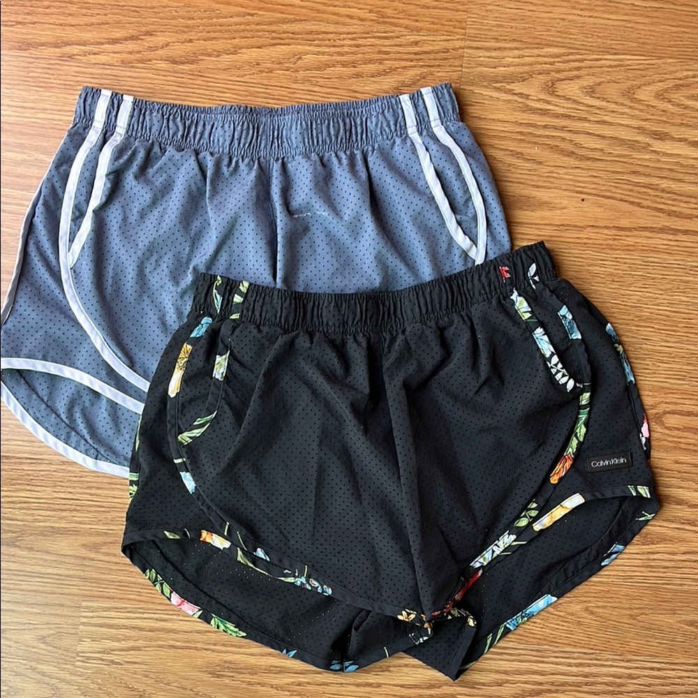 Calvin Klein Black and Gray Athletic Shorts